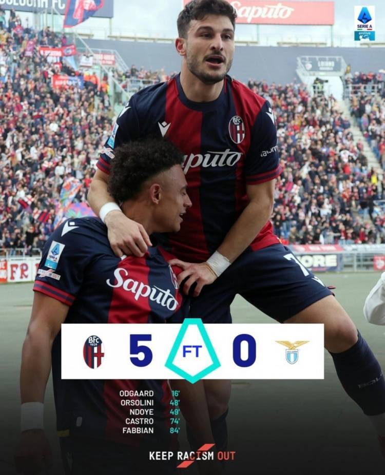 拉齐奥客场大胜博洛尼亚,实现四连胜 拉齐奥客场大胜博洛尼亚,实现四连胜